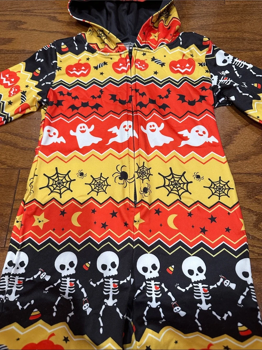 Amazon Kids Halloween Skeleton & Ghost Hooded One-Piece pajama onesie costume